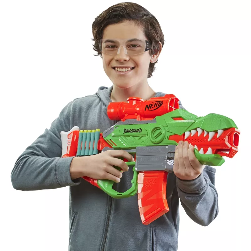 HASBRO Nerf DinoSquad Rex-Rampage Motorized Dart Blaster - Zielony/Pomarańczowy