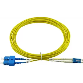 BlueOptics Duplex Fibre Optic Patch Cable LC-UPC/SC-UPC Singlemode 15 Metres