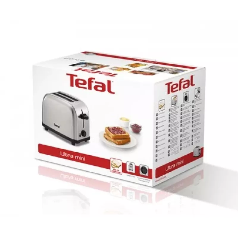 Tefal Ultra Mini 2-Slice Toaster Stainless Steel TT330D