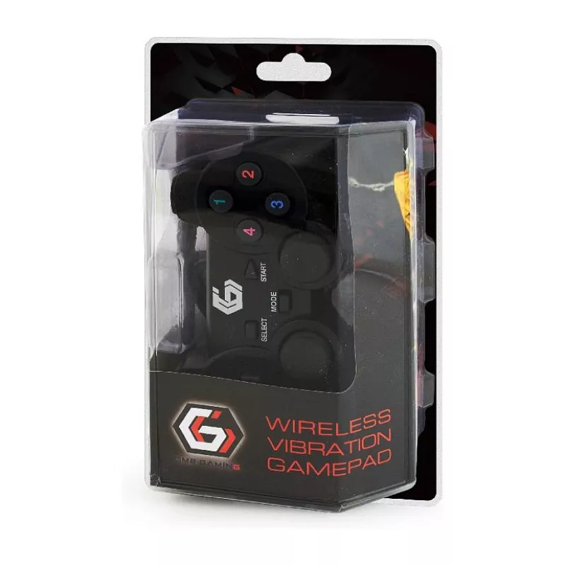 GEMBIRD JPD-WDV-01 Bezprzewodowy gamepad do PS2/PS3/PC - 12 przycisków - 2.4 GHz - Czarny