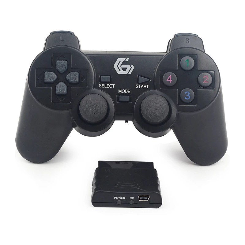 GEMBIRD JPD-WDV-01 Bezprzewodowy gamepad do PS2/PS3/PC - 12 przycisków - 2.4 GHz - Czarny