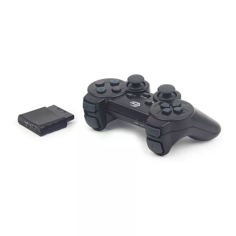 GEMBIRD JPD-WDV-01 Bezprzewodowy gamepad do PS2/PS3/PC - 12 przycisków - 2.4 GHz - Czarny