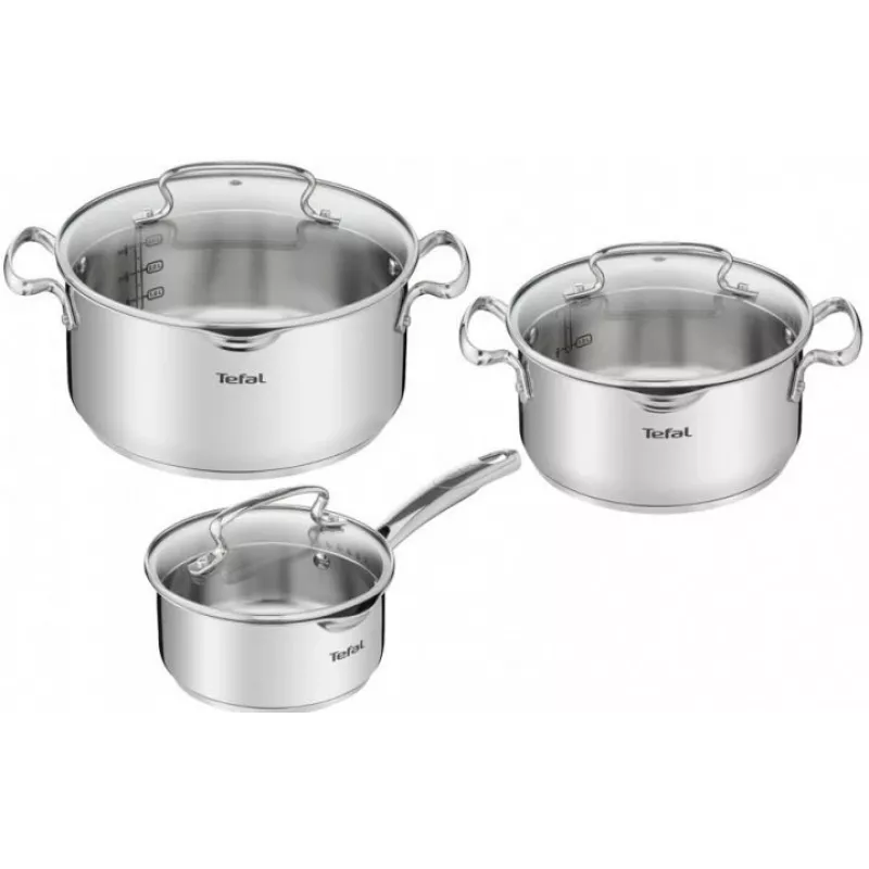 Tefal Duetto+ G719S674 6-częściowy zestaw garnków ze stali nierdzewnej