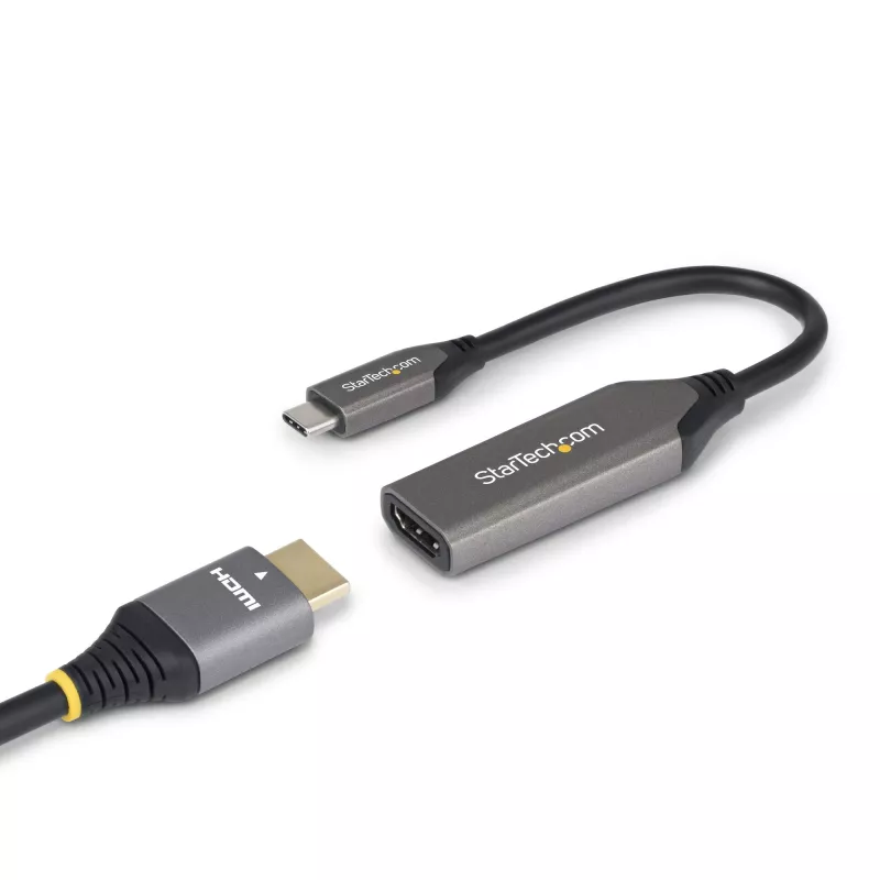 StarTech.com USB-C na HDMI Adapter - 24-pin USB-C Męski na HDMI Męski - 2 m (6.5 ft) - 4K 60Hz - Czarny