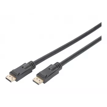 DIGITUS DisplayPort Cable with Amplifier 4K 60Hz UHD DP/DP M/M Black 20m
