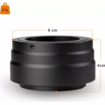 Walimex pro T2 Adapter for Canon R - Pierścień mocowania obiektywu z ręcznym ustawianiem ostrości, łatwa obsługa, pierścień mocowania obiektywu do Canon EOS R1, EOS R5 Mark II, EOS R100, EOS R8, EOS R50, EOS R10 (1023368)