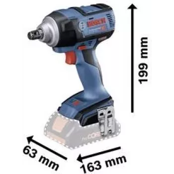 Bosch Professional GDS 18V-300 Akumulatorowy klucz udarowy 18 V, 300 Nm, 1/2 inch napęd kwadratowy, bezszczotkowy, samo narzędzie (06019D8200)