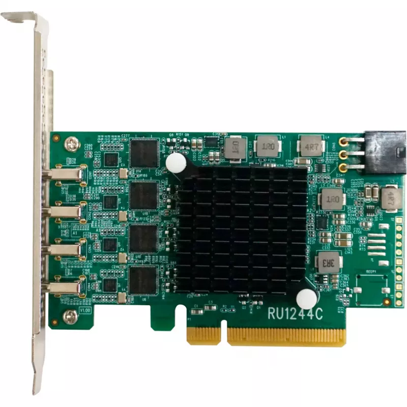 HighPoint RocketU 1244C USB 3.2 Gen 2x2 PCIe 3.0 x4 Host Adapter Card z 4 portami USB-C