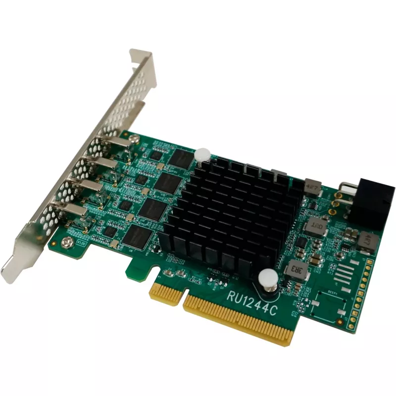 HighPoint RocketU 1244C USB 3.2 Gen 2x2 PCIe 3.0 x4 Host Adapter Card z 4 portami USB-C