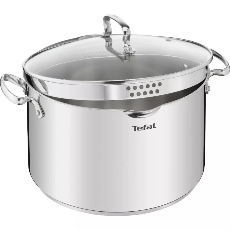 Tefal Duetto+ G7196456 28 cm Szklana Pokrywka do Garnka ze Stali Nierdzewnej