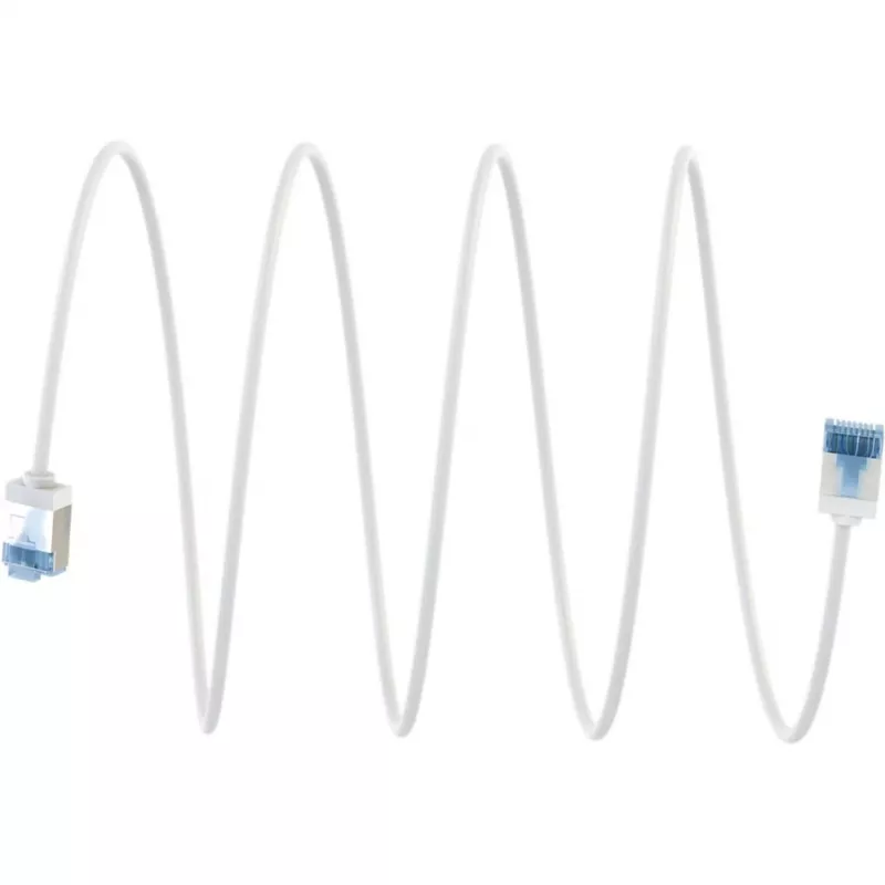 GOOBAY Ultraflexible Cat.6a Patch Cable Slim, U/FTP, White, 15m, Extra-Short Connectors