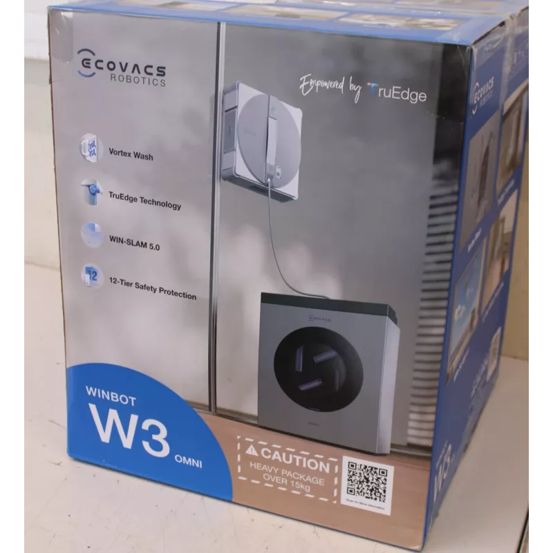 Ecovacs WINBOT W3 OMNI Window Cleaning Robot - Corded/Cordless - 8000 Pa - White/Silver