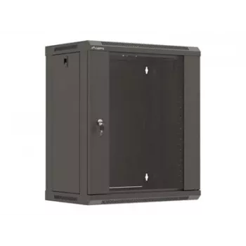 LANBERG WF03-5312-10B 19 inch Szafa Rack naścienna 12U 540x350 Flat Pack z drzwiami szklanymi czarna