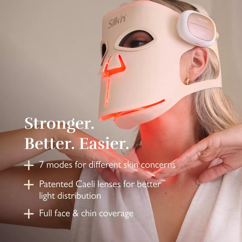 Maska LED Silk'n Face Mask Pro FLMP1PE1001 - Terapia światłem LED przeciwstarzeniowa i na trądzik