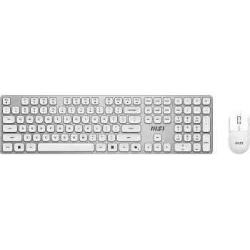 MSI FORGE K210 Bezprzewodowy zestaw klawiatury i myszy Biały DE QWERTZ Ładowalny