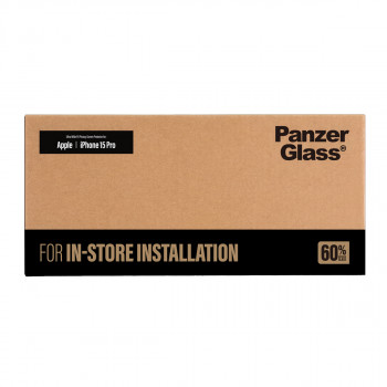 PanzerGlass 2-Way Privacy Screen Protector Apple iPhone 15 Pro Ultra-Wide Fit do Fastfit Installation Machine