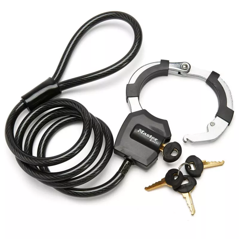 Master Lock Street Cuff Klódka na klucz z linką - Czarna - 1000 mm - 8 mm