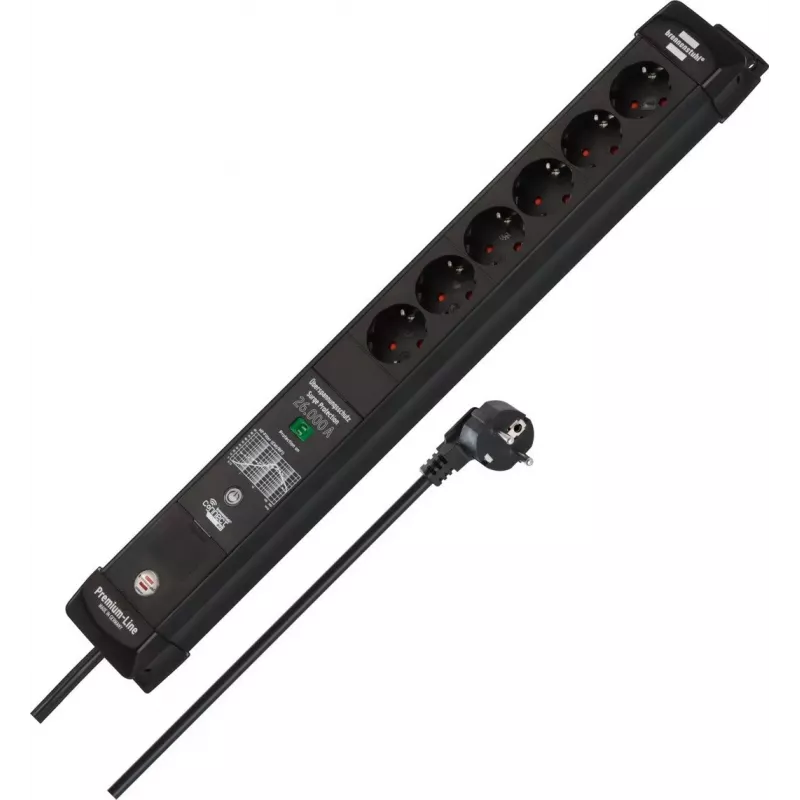 Brennenstuhl Connect Premium-Line WiFi Surge Protected Power Strip 6 Outlets 3m Black