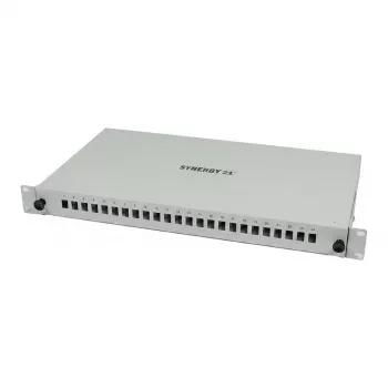 Synergy 21 Panel krosowy światłowodowy 24xLC-Duplex, 19 cali 1U, bez sprzęgieł LC, jasnoszary