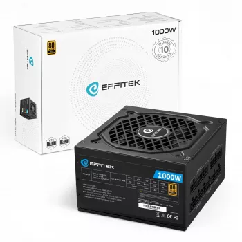 Zasilacz EFFITEK 1000W Gold ATX 3.1, PCIe 5.1 Modularny