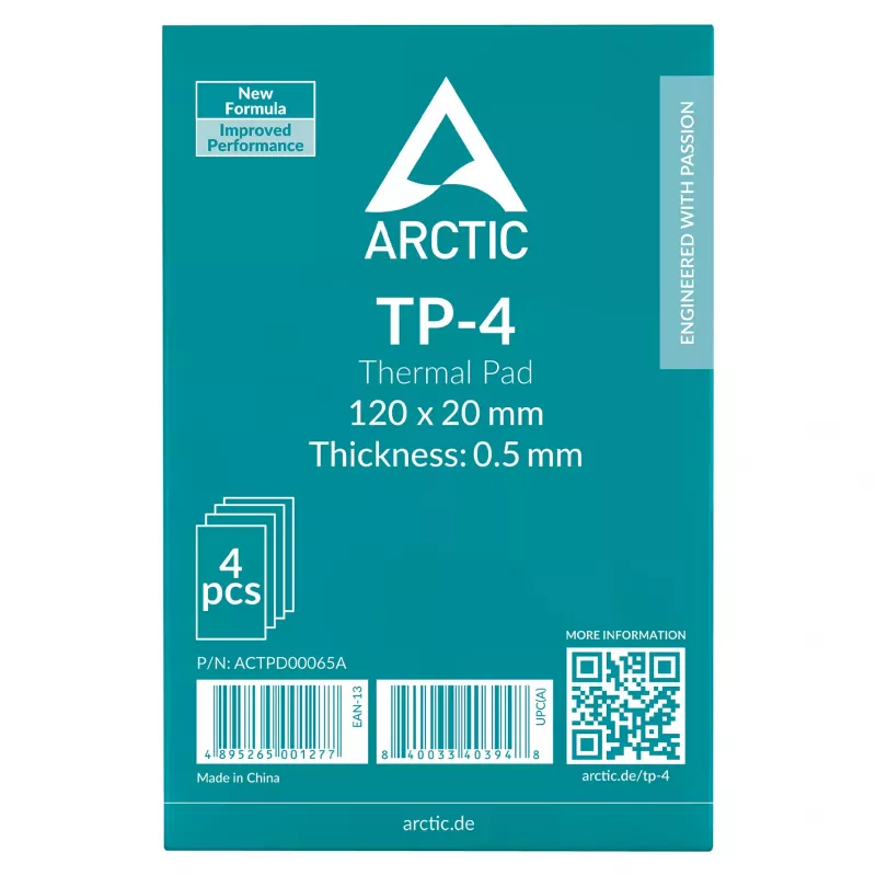 ARCTIC TP-4 Thermal Pad 4-Pack 120x20x0.5mm Grey