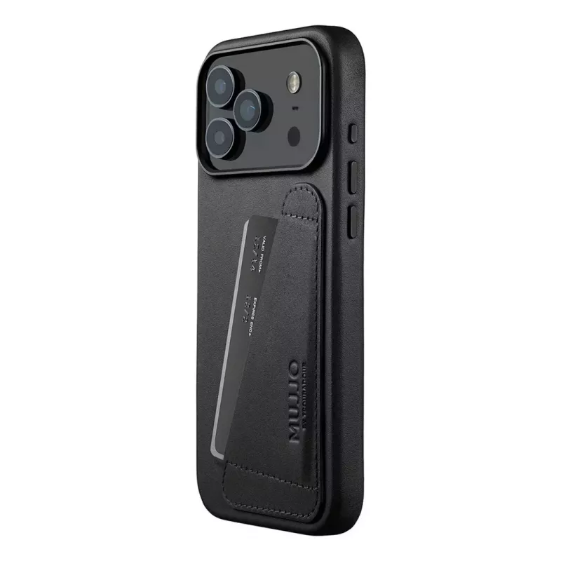 Mujjo Wallet Leather Case dla iPhone 17 Pro Max z MagSafe (Czarny)
