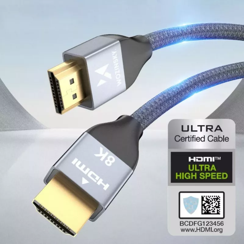 Wozinsky HDMI 2.1 Cable 8K 60Hz 48Gbps / 4K 120Hz / 2K 144Hz 2m Silver (WHDMI-20)