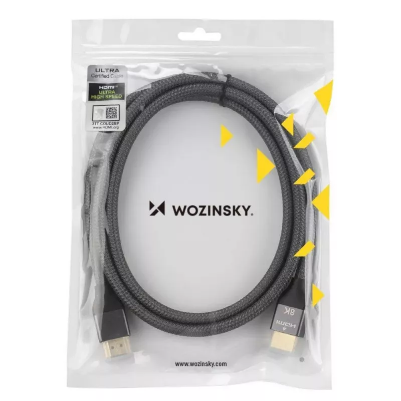 Wozinsky HDMI 2.1 Cable 8K 60Hz 48Gbps / 4K 120Hz / 2K 144Hz 2m Silver (WHDMI-20)