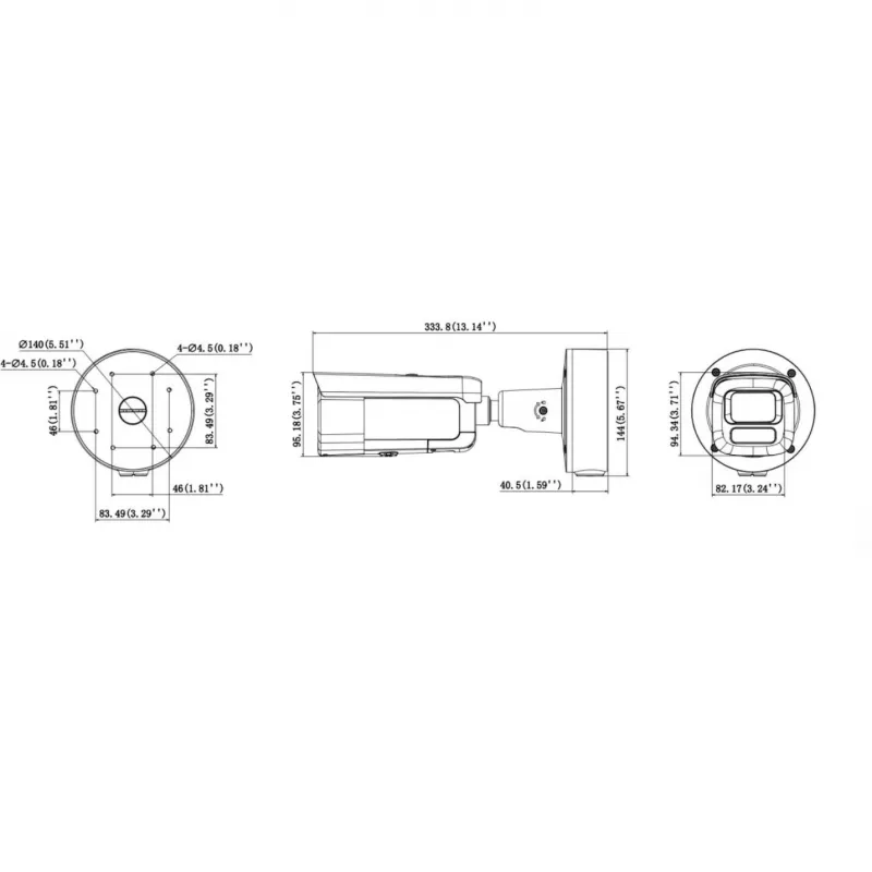 Hikvision DS-2CD26166G3-IZS2UY/SL(2812)eFBLACK 16MP Bullet Network Camera z AcuSense, Obiektyw zmotoryzowany varifocal, Czarny
