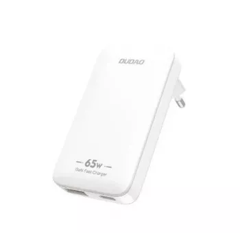 Dudao A65Q GaN 65W Travel Charger USB-A / USB-C PD Ultra-Thin EU/US - Biały