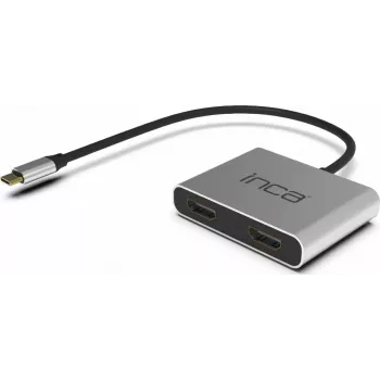 INCA ITPC-4 USB-C na 2x HDMI Adapter 4K30Hz USB-A USB-C PD 100W