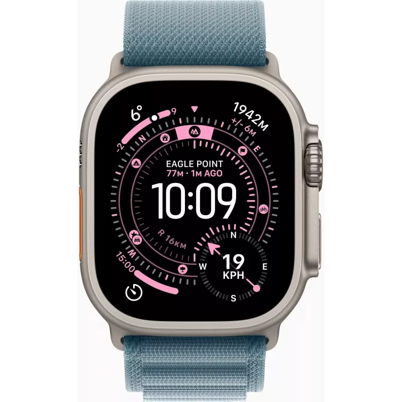 Apple Watch Ultra 3 GPS + Cellular 49mm Natural Titanium Case z paskiem Blue/Bright Blue Trail Loop - M/L