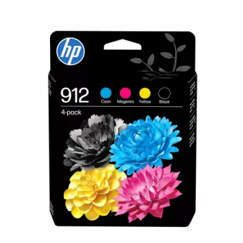HP 912 Combo Pack, 4-Pack, Black/Cyan/Magenta/Yellow (6ZC74AE)