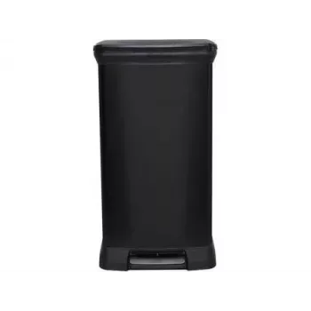 CURVER METALLIC WASTE BIN 50L WITH PEDAL /IML BLACK