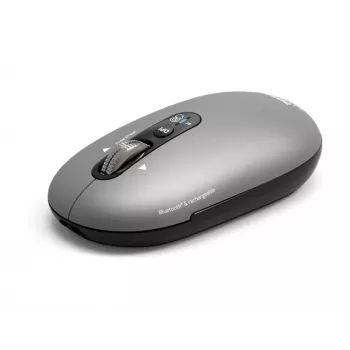 PORT Designs PORT Connect Professional PURE Bezprzewodowa Mysz Ładowalna - Optyczna - 4 Przyciski - 2,4 GHz, Bluetooth - Odbiornik USB - Czarny