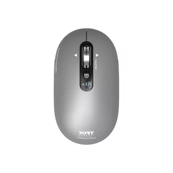PORT Designs PORT Connect Professional PURE Bezprzewodowa Mysz Ładowalna - Optyczna - 4 Przyciski - 2,4 GHz, Bluetooth - Odbiornik USB - Czarny
