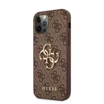 GUESS Hard Cover 4G Metal Logo Brown for Apple iPhone 12 / 12 Pro