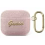 Guess GUA3SASMP Saffiano Script Metal Collection Protective Case dla Apple AirPods 3. generacji, Różowy