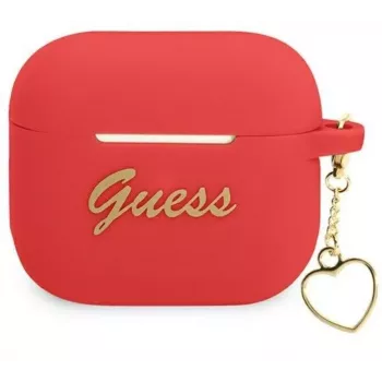 Guess GUA3LSCHSR Etui AirPods 3 Czerwony Silikon Charm Heart Collection