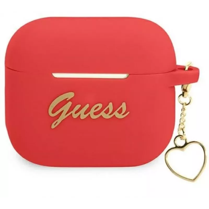 Guess GUA3LSCHSR Etui AirPods 3 Czerwony Silikon Charm Heart Collection