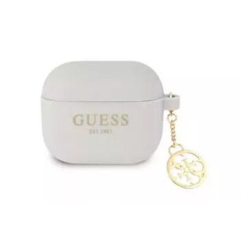 Guess GUA3LSC4EG Silikonowe etui z zawieszką do AirPods 3 (szary) - Kolekcja 4G