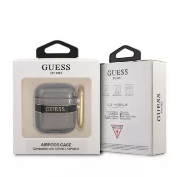 Guess GUA2HHTSK Etui na AirPods 1/2 Czarna Kolekcja Strap