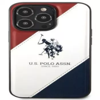U.S. POLO ASSN. USHCP14XPSO3 Tricolor Embossed Case do iPhone 14 Pro Max 6,7 inch Biały