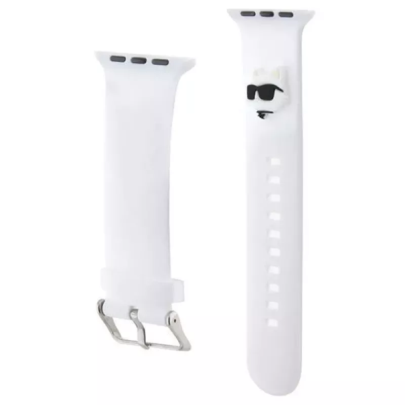 Karl Lagerfeld 3D Rubber Choupette Head Strap do Apple Watch 38/40/41mm - Biały
