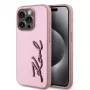 Karl Lagerfeld Wrinkled Metal Signature Case do iPhone 15 Pro Max, Różowy