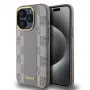 DKNY DKHMP15LPCPVSLE iPhone 15 Pro 6.1 Beige Hardcase Skórzany Wzorzysty Mono Checkered MagSafe