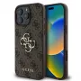 Guess GUHCP16L4GMGBR iPhone 16 Pro 6.3 cala Brązowe Etui Twarde 4G Big Logo