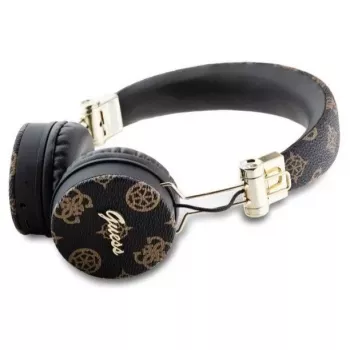 Guess Peony Script Round Shape Bezprzewodowe Słuchawki Nauszne z Bluetooth 5.3 i ENC (Czarny)