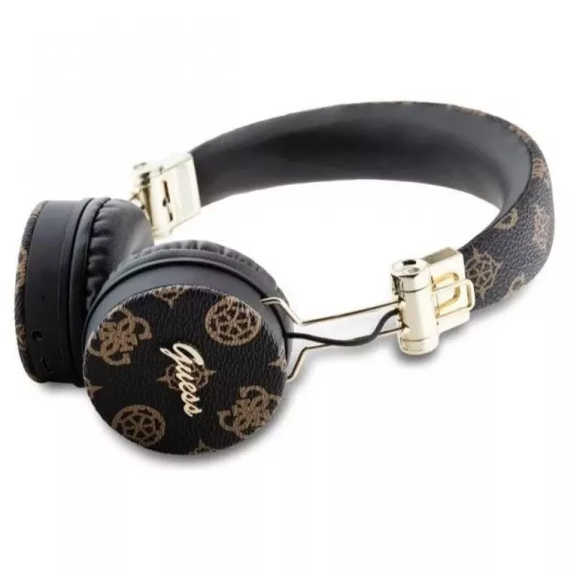 Guess Peony Script Round Shape Bezprzewodowe Słuchawki Nauszne z Bluetooth 5.3 i ENC (Czarny)