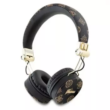 Guess Peony Script Round Shape Bezprzewodowe Słuchawki Nauszne z Bluetooth 5.3 i ENC (Czarny)